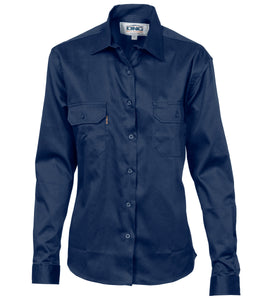 Ladies Cotton Drill Work Shirt - Long Sleeve 3232