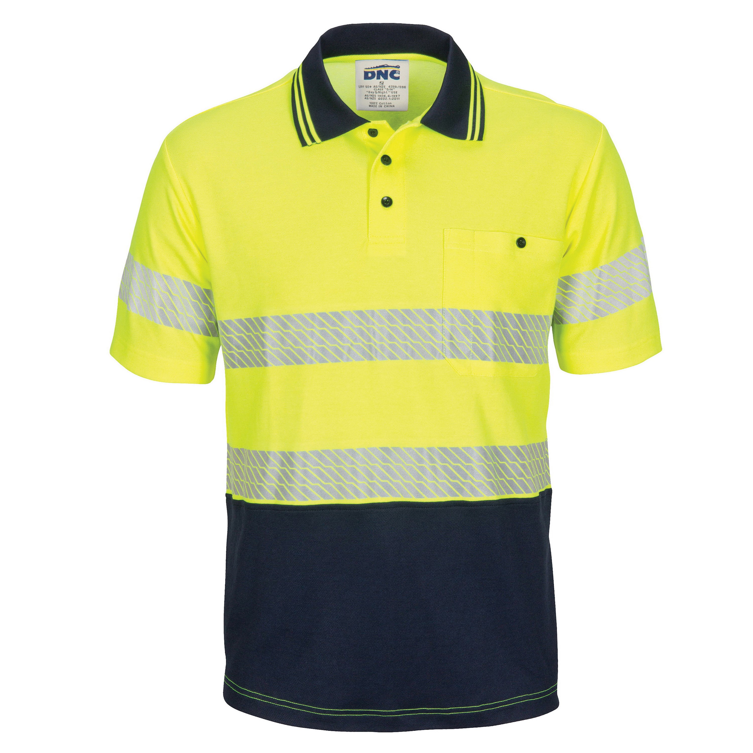 HiVis Segmented Tape Cotton Backed Polo - Short Sleeve 3517DNCHiVis Segmented Tape Cotton Backed Polo - Short Sleeve 3517