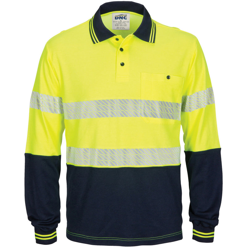 HIVIS Segment Taped Cotton Backed Polo - Long Sleeve 3518