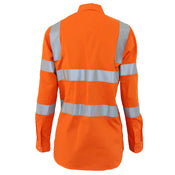 Ladies Cotton Lightweight Shirt Day/Night with CSR Reflective Tape - Long Sleeve 3742 (VIC RAIL)