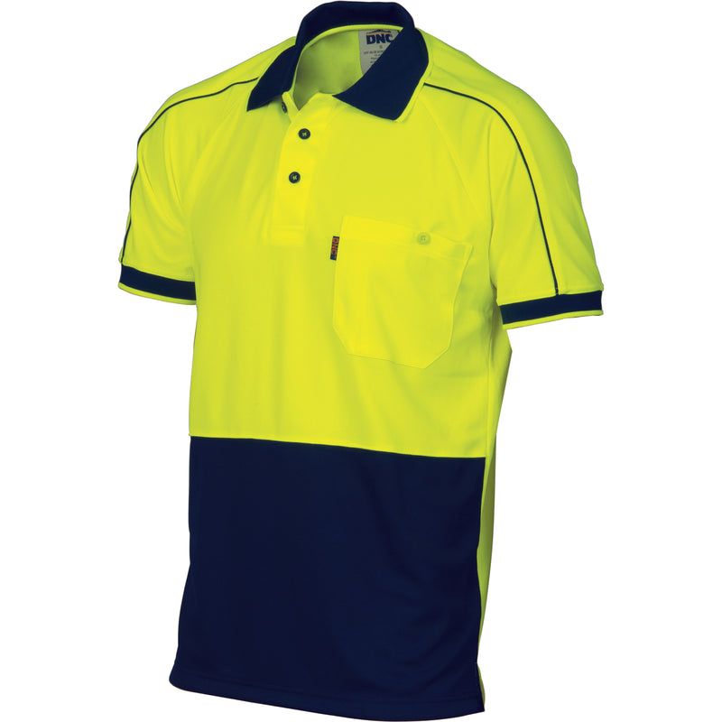 HiVis Cool-Breathe Double Piping Polo - Short Sleeve 3753