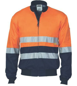 HiVis Two Tone D/N Cotton Bomber Jacket with CSR R/tape 3758