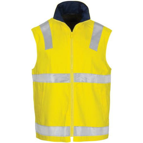 HiVis Cotton Drill Reversible Vest with Generic R/Tape 3765DNCHiVis Cotton Drill Reversible Vest