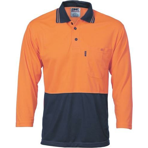 HiVis Two Tone Cool Breathe Polo Shirt, 3/4 Sleeve - 3812