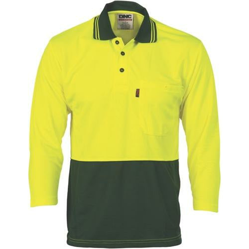 HiVis Two Tone Cool Breathe Polo Shirt, 3/4 Sleeve - 3812