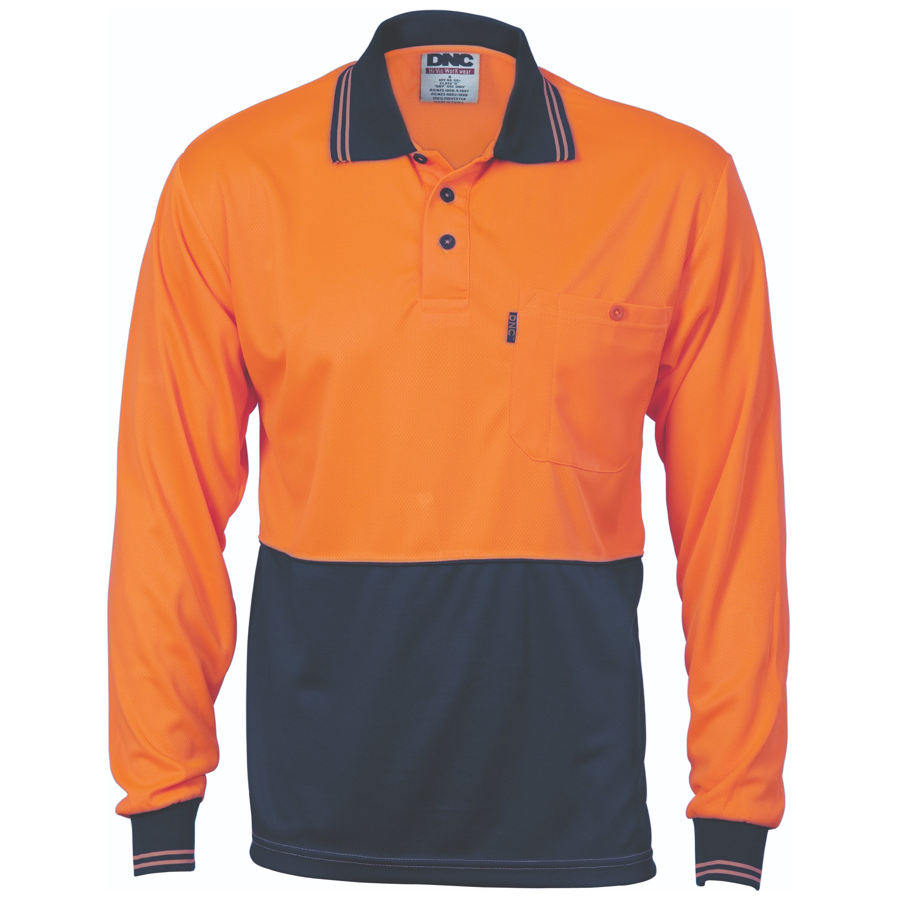 HiVis Two Tone Cool Breathe Polo Shirt Long Sleeve - 3813DNCTone Cool Breathe Polo Shirt Long Sleeve - 3813