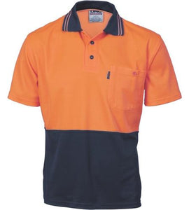 Cotton Back HiVis Two Tone Polo Shirt - Short Sleeve 3814