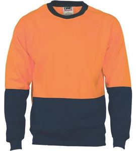 HiVis Two Tone Fleecy Sweat Shirt (Sloppy Joe) Crew-Neck 3821