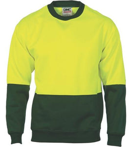 HiVis Two Tone Fleecy Sweat Shirt (Sloppy Joe) Crew-Neck 3821