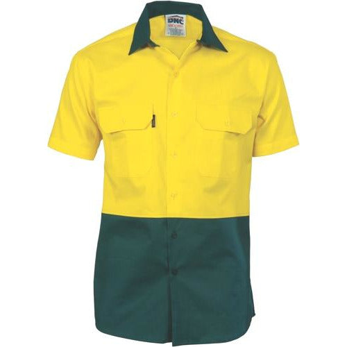 HiVis Two Tone Cotton Drill Shirt - Short Sleeve Australia