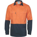 HiVis Two Tone Closed Front Cotton Drill Shirt