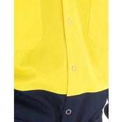 HiVis Two Tone Closed Front Cotton Drill Shirt with Press Studs - LongDNCTone Closed Front Cotton Drill Shirt