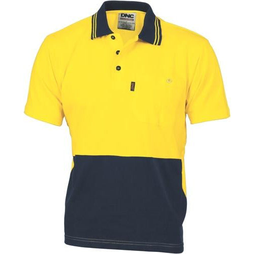 HiVis Cool-Breeze Cotton Jersey Polo Shirt - Short Sleeve 3845DNCHiVis Cool-Breeze Cotton Jersey Polo Shirt - Short Sleeve 3845