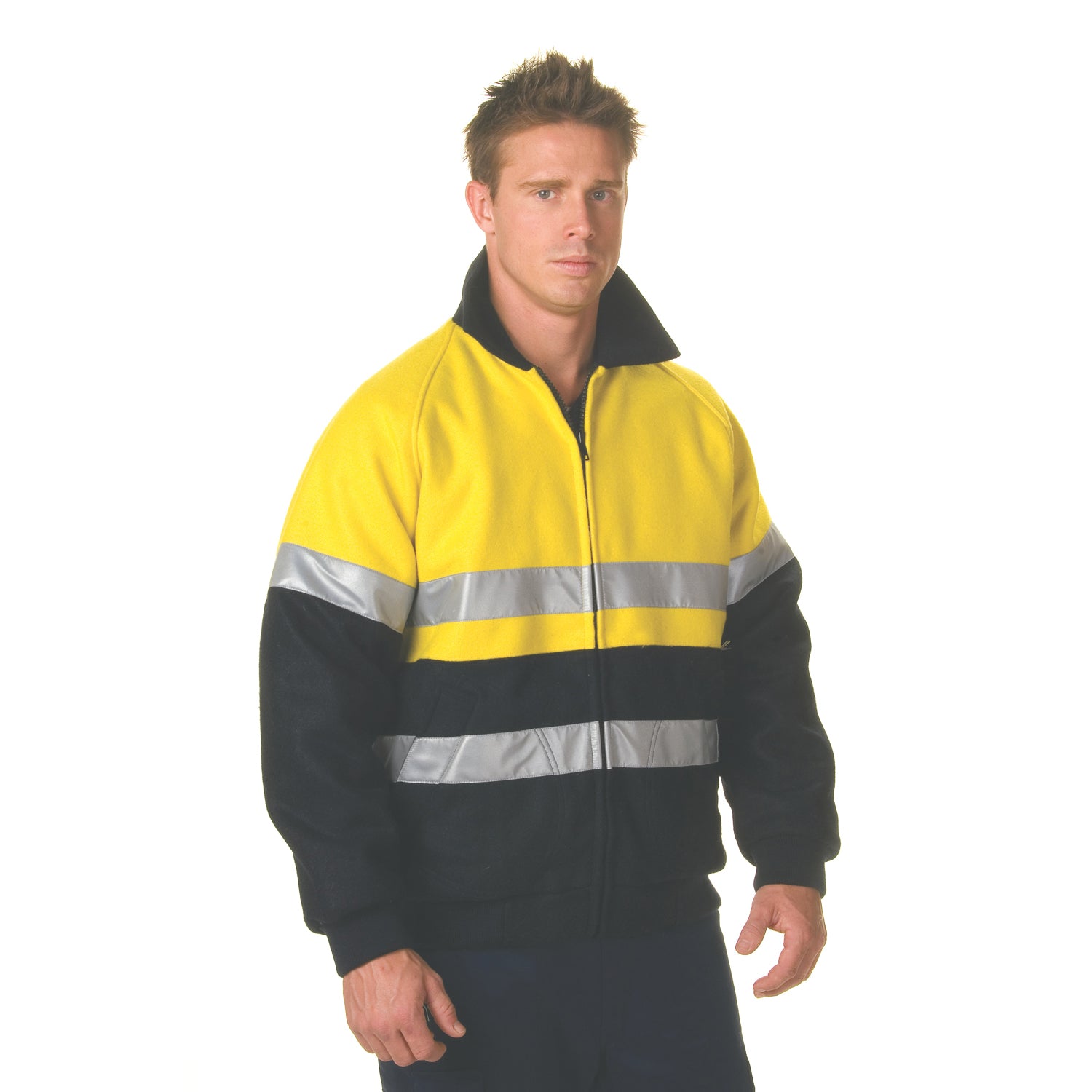 HiVis Two Tone Bluey Bomber Jacket with CSR R/Tape - 3859DNCTone Bluey Bomber Jacket