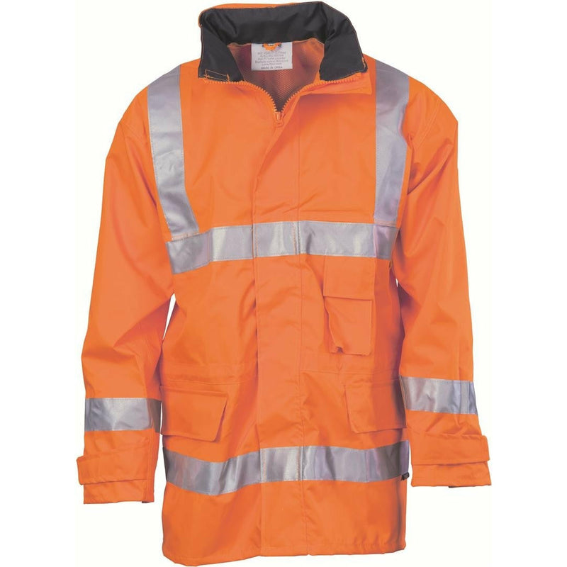 HiVis D/N Breathable Rain Jacket with 3M R/Tape - 3871