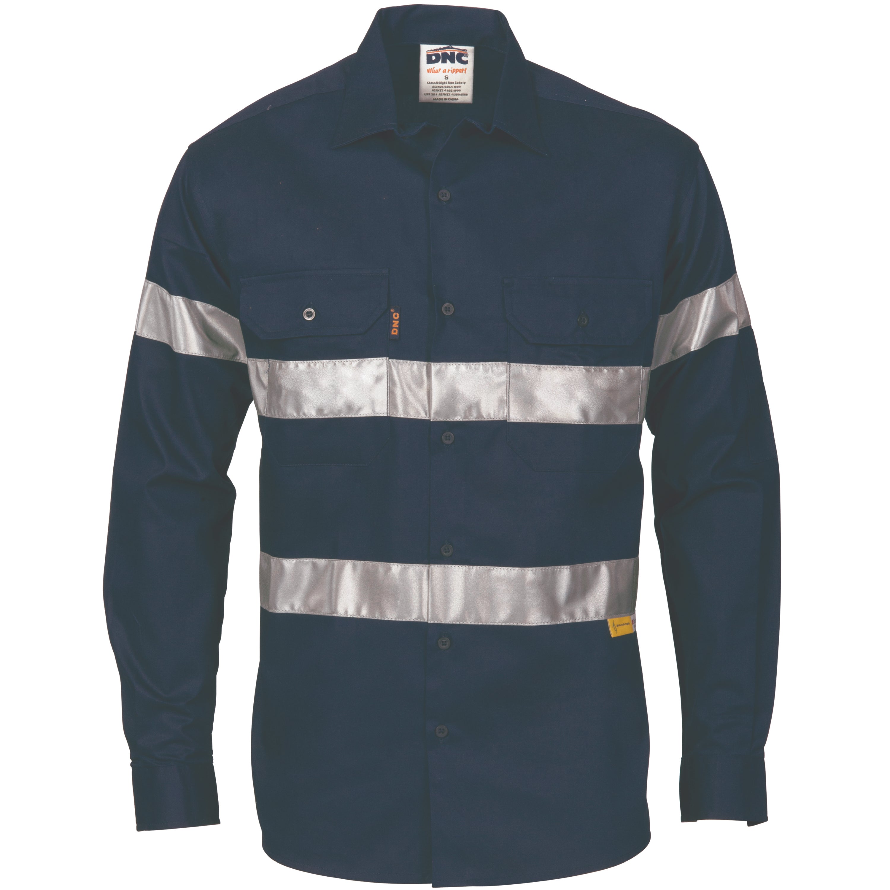 HiVis Cool-Breeze Cotton Shirt with Generic R/Tape - Long sleeve 3967DNCHiVis Cool-Breeze Cotton Shirt
