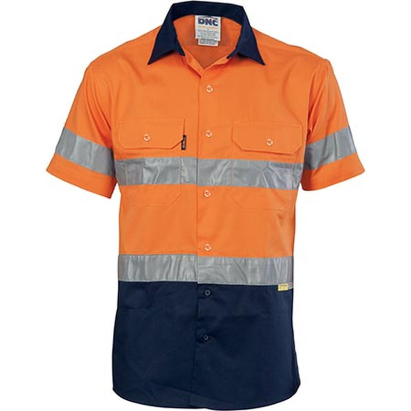 HiVis Cool-Breeze Cotton Shirt with 3M 8906 R/Tape Short Sleeve - 3887