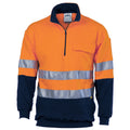 HiVis Two Tone 1/2 Zip Cotton Fleecy Windcheater with 3M R/Tape 3925