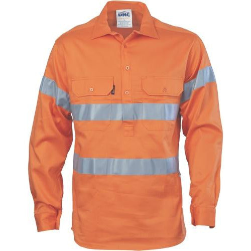 HiVis Cool-Breeze Closed Front Cotton Shirt with Generic R/Tape 3945DNCHiVis Cool-Breeze Closed Front Cotton Shirt