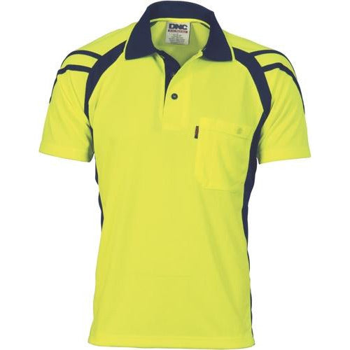 Cool Breathe Stripe Panel Polo Shirt - Short Sleeve - 3979DNCCool Breathe Stripe Panel Polo Shirt - Short Sleeve - 3979