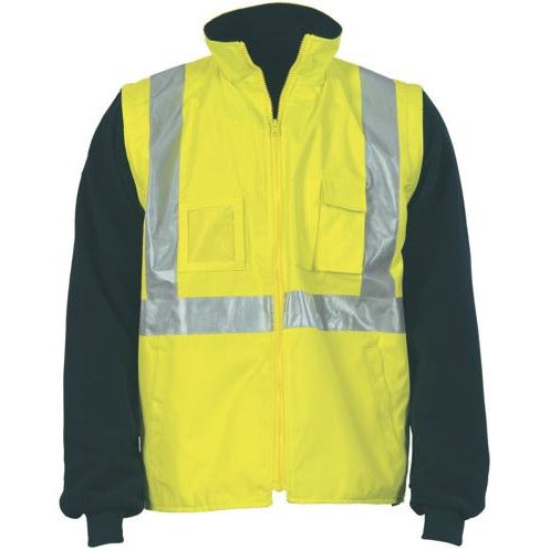 HiVis Cross Back Day/Night “4 in 1” Zip Off Sleeve Reversible Vest 399DNCHiVis Cross Back Day/Night “4