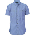 Cotton Chambray Shirt , Twin Pocket - Short Sleeve 4101