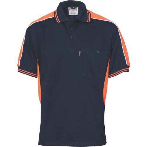 Polyester Cotton Panel Polo Shirt - Short Sleeve - 5214